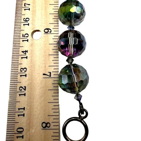 Vintage Aurora Borealis Crystal Beaded Bracelet. B51 - Picture 10 of 10